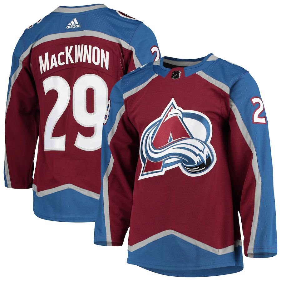 Men Colorado Avalanche 29 Nathan MacKinnon adidas Burgundy Home Primegreen Authentic Pro Player NHL Jersey